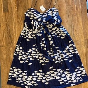 NWT RARE J. Crew Martine School of Fish Print Dress from summer 2006; size 4